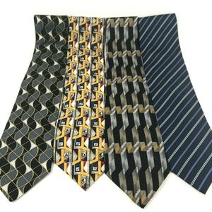 Lot of 4 Neckties, Alexander Julian Colours, Jones New York, Surrey Albert Nipon